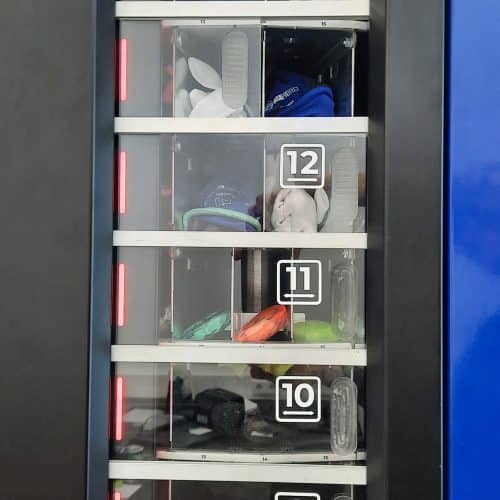 Protectomat PSA Ausgabeautomat Nummerierung Lagerfächer Persönliche Schutzausrüstung MSK