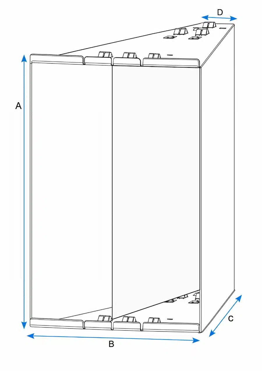 Fachvariante groß – halbes fach im Protectomat PSA Ausgabeautomat: 26,5 cm hoch, vorne 7,3 cm breit